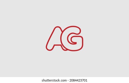 AG lines warp logo design letter icon made vector .