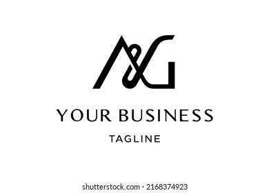 AG logo design, monogram, letter, initial, icon, symbol. Its sophisticated, geometric based design style. Perfect for photographers, stylists, boutique hotels, and bespoke fashion labels.