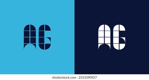 AG logo design with tile shape. Minimalist and modern vector illustration design suitable for business or brand