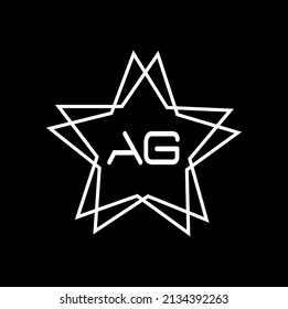 Diseño del logotipo de AG, icono de estrella negra