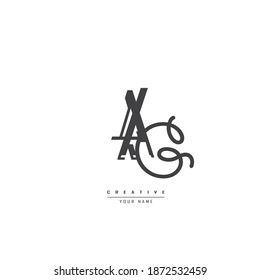 logotipo de ag, ga. abstracto con líneas elegantes y únicas