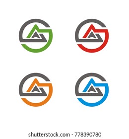 AG logo, GA logo, AS or SA logo design template vector illustration