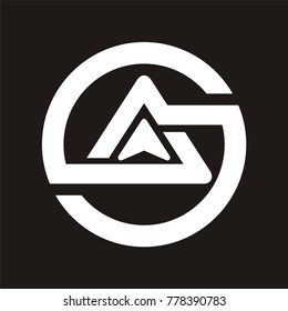 AG logo, GA logo, AS or SA logo design template vector illustration