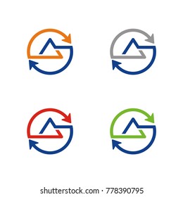 AG logo, GA logo, AS or SA logo design template vector illustration