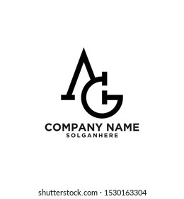 AG Logo. Letter Design Vector with Black Colors.