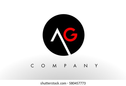 AG Logo.  Letter Design Vector with Red and Black Colors.