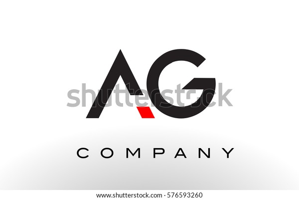 Agのロゴ 赤と黒の色の文字のデザインベクター画像 のベクター