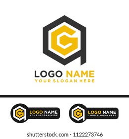 AG logo letter initial, Abstract polygonal Background Logo,