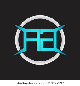 Monograma de logotipo AG con plantilla de diseño de forma circular y de cuatro ejes