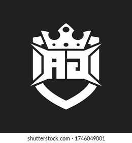 AG Logo monogram isolated with shield and crown design template