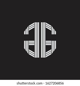 AG Logo monogram with outline style linked isolated on black background