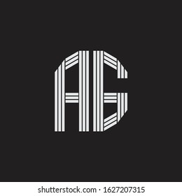 AG Logo monogram with outline style linked isolated on black background