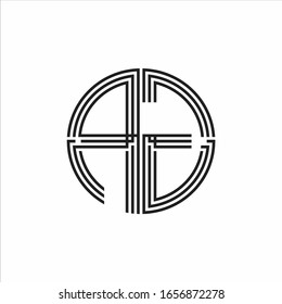 AG Logo monogram triple ribbon style line design template isolated on white background