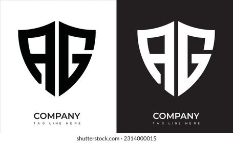 AG logo. AG shield logo design. AG logo for technology, business and real estate brand