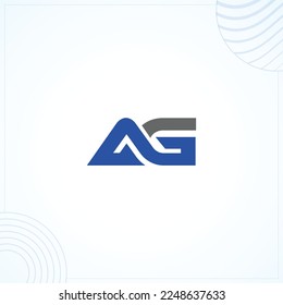 AG Logo Template In Modern Creative Minimal Style Vector Design