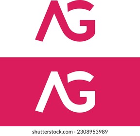 AG Logo mit in Vektordatei.  AG-Icon-Design. AG Anfangsalphabet Logo Design. Rosa Logo-Design. AG in Vektordatei.