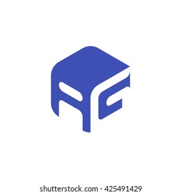 AG Logo.. Vector Graphic Business Branding Letter Element Illustration. Cube Negative Space Design. White Background