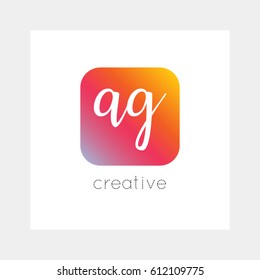 AG logo, vector. Useful as brand symbol, app icon, alphabet element, clip-art.