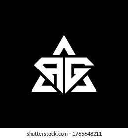 Logo der AG für Monogramme mit Rautenform und Dreieck-Rahmendesign-Vorlage