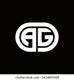 AG monogram logo with an oval style on a black background	