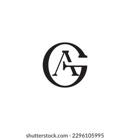 AG monogram logo template design vector
