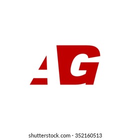 AG negative space letter logo red