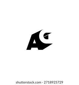 AG Negative Space Monogram Logo - Modernes minimales Buchstabendesign