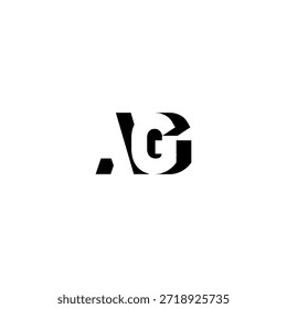 AG Negative Space Monogram Logo - Modernes minimales Buchstabendesign