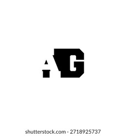 AG Negative Space Monogram Logo - Modernes minimales Buchstabendesign