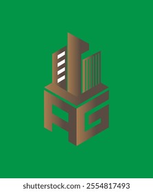ag real state hexagon  vector letter logo