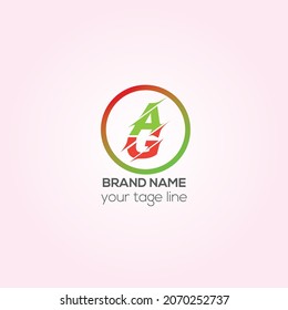 AG mit rundem Vektorlogo, Firmenlogo, Firmenmonogramm