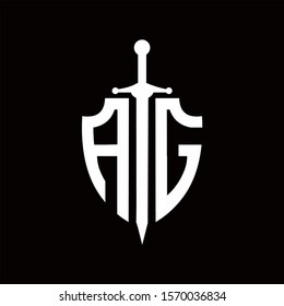 AG shield logo with sword