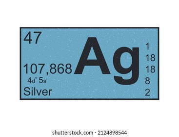 Ag silver periodic table number vector illustration