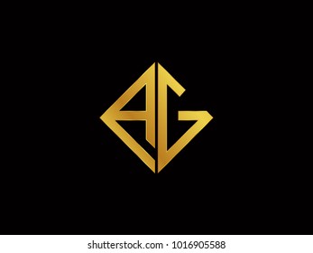 AG square shape Gold color logo