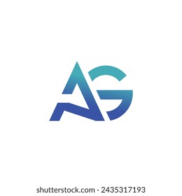 Logo de tipografía AG, diseño de logotipo AGL, logotipo de carta, logotipo ag 3d, logotipo de creatividad mínima