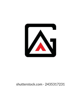 Logo de tipografía AG, diseño de logotipo AGL, logotipo de carta, logotipo ag 3d, logotipo de creatividad mínima