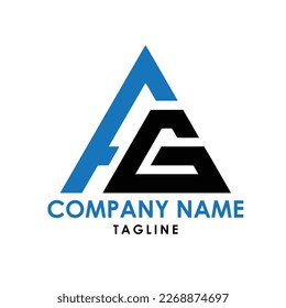 ag typography logo design alphabet
