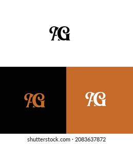 PLANTILLA DE VECTOR DE LOGOTIPO DE TIPOGRAFÍA AG