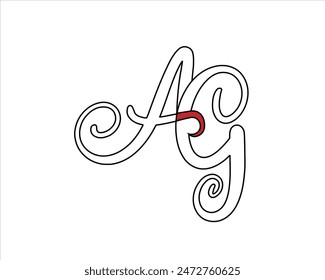 AG vector logo monogram illustration font letter alphabet