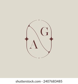 AG wedding classic in elegant monogram with high quality professional design that will print well