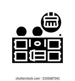 aga cleaning glyph icon vector. aga cleaning sign. isolated contour symbol black illustration