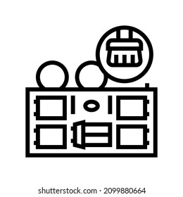 aga cleaning line icon vector. aga cleaning sign. isolated contour symbol black illustration