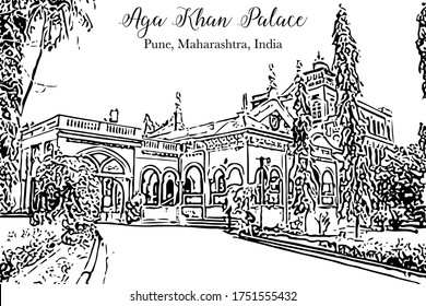 El Palacio Aga Khan fue construido en el año 1892 por el Sultán Mohammad Shah Aga Khan III en Pune