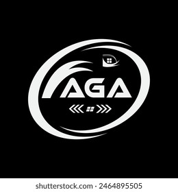 Diseño del logotipo de la letra AGA. AGA Logo simple y moderno. Diseño de logo de Alfabeto de lujo AGA. -Ilustración vectorial