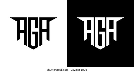 Diseño de logotipo de letra AGA con fondo blanco en ilustrador, estilo de superposición de fuente de alfabeto moderno de logotipo de Vector, diseños de caligrafía para logotipo, póster, invitación, etc.