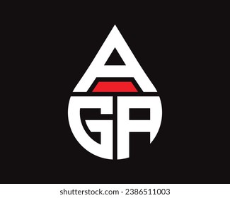 AGA letter water drop shape logo design. AGA drop logo simple design