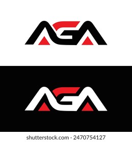  AGA logo. A G A design. White AGA letter. AGA, A G A letter logo design. A G A letter logo design in FIVE, FOUR, THREE, style. 