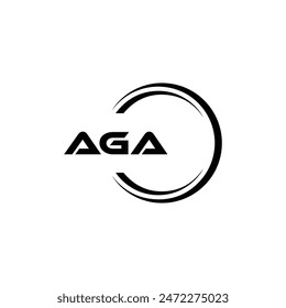 AGA logo. A G A design. White AGA letter. AGA, A G A letter logo design. A G A letter logo design in FIVE, FOUR, THREE, style. 