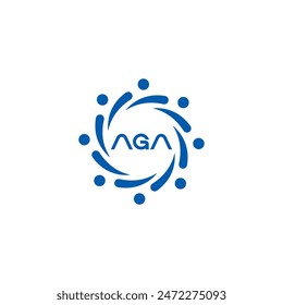 AGA logo. A G A design. White AGA letter. AGA, A G A letter logo design. A G A letter logo design in FIVE, FOUR, THREE, style. 