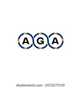 AGA logo. A G A design. White AGA letter. AGA, A G A letter logo design. A G A letter logo design in FIVE, FOUR, THREE, style. 